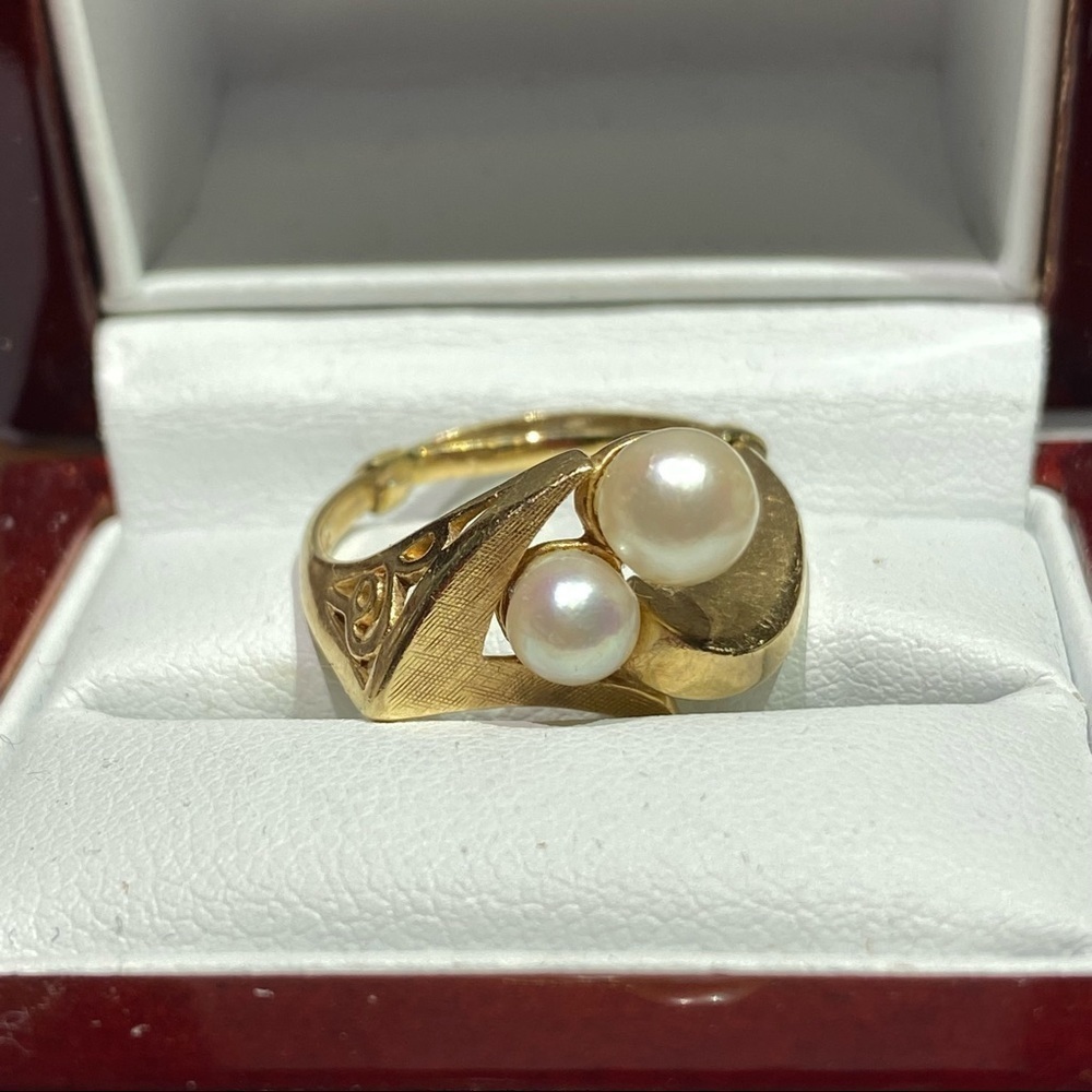 14k SOLID GOLD PEARL RING 6 1/2